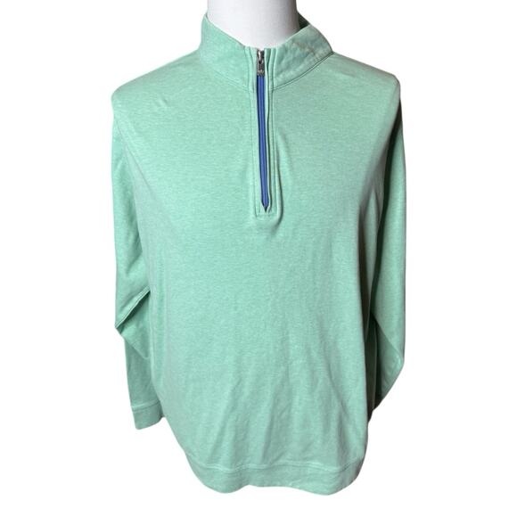 Peter Millar Perth Performance Teal Green Pullover Quarter Zip Mens 2XL Shirt - Picture 1 of 8